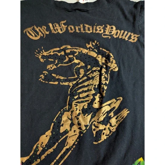 Vintage Ed Hardy Long Baby Tee Panther Rose Tattoo Tunic Christian Audigier L - Picture 12 of 15